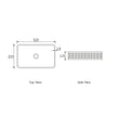 Hudson Square 520x320x120 Concrete Fluted White Basin technical drawing