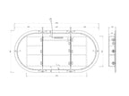 LED Bondi 1800x900 White Shaving Cabinet technical drawing