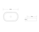 Quay Oval 500x330x120 Gloss Carrara Basin technical drawing