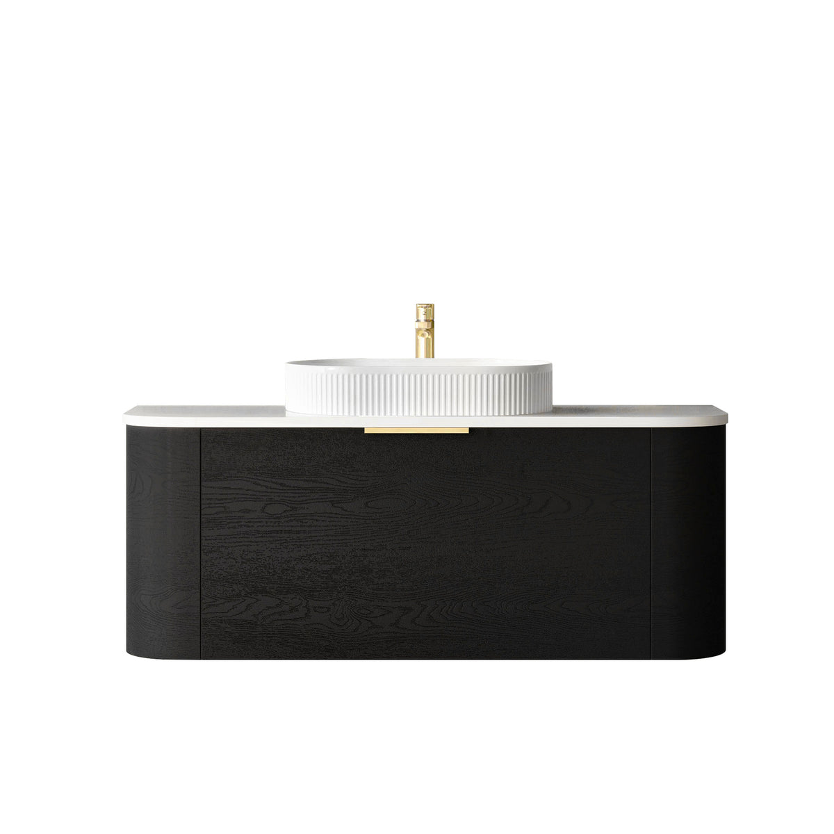 Otti Bondi 1200mm Black Oak Wall Hung Curve Vanity