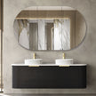 Bondi 1500mm Black Oak Wall Hung Curve Vanity