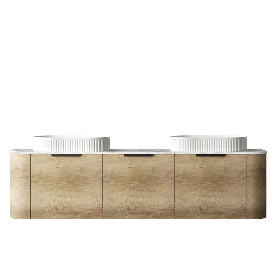 Otti Bondi 1800mm Natural Oak Wall Hung Curve Vanity