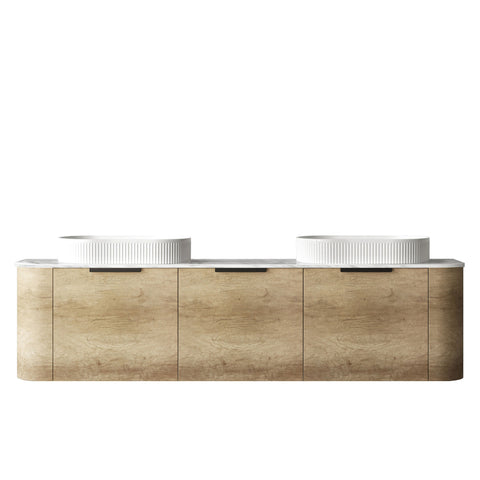 Otti Bondi 1800mm Natural Oak Wall Hung Curve Vanity