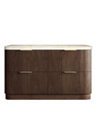 Otti Havana Fluted 1500mm Sable Walnut Floorstanding Curve Vanity