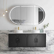Laguna Mark II 1500mm Black Oak Wall Hung Vanity Ultra Delux Stone Top (Silica Free Pure White)