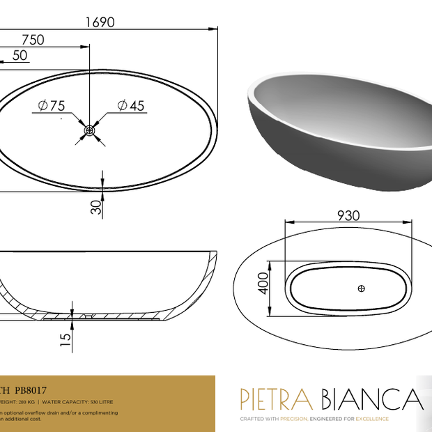 Pietra Bianca specification sheet