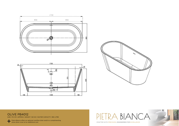 Pietra Bianca specification sheet