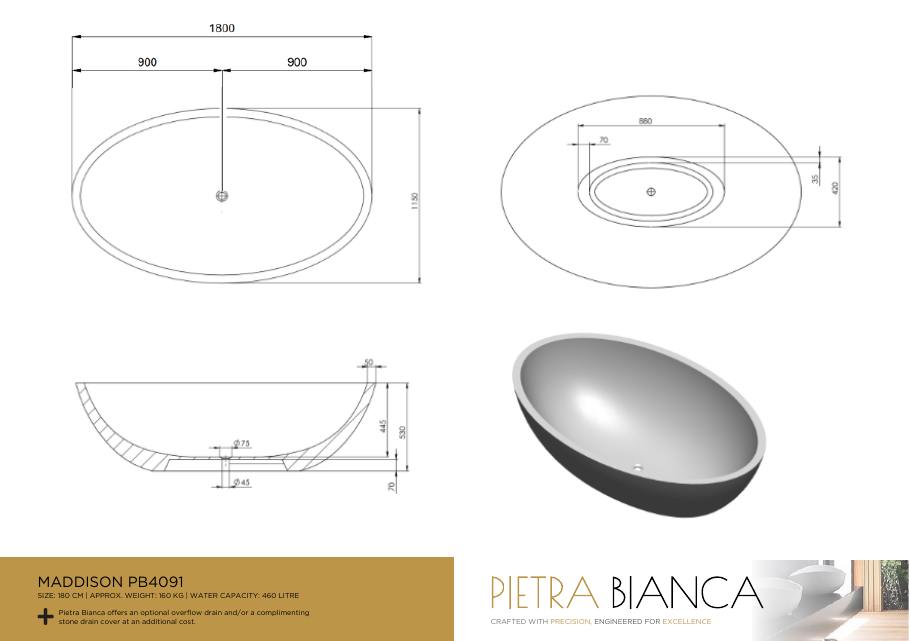 Pietra Bianca specification sheet