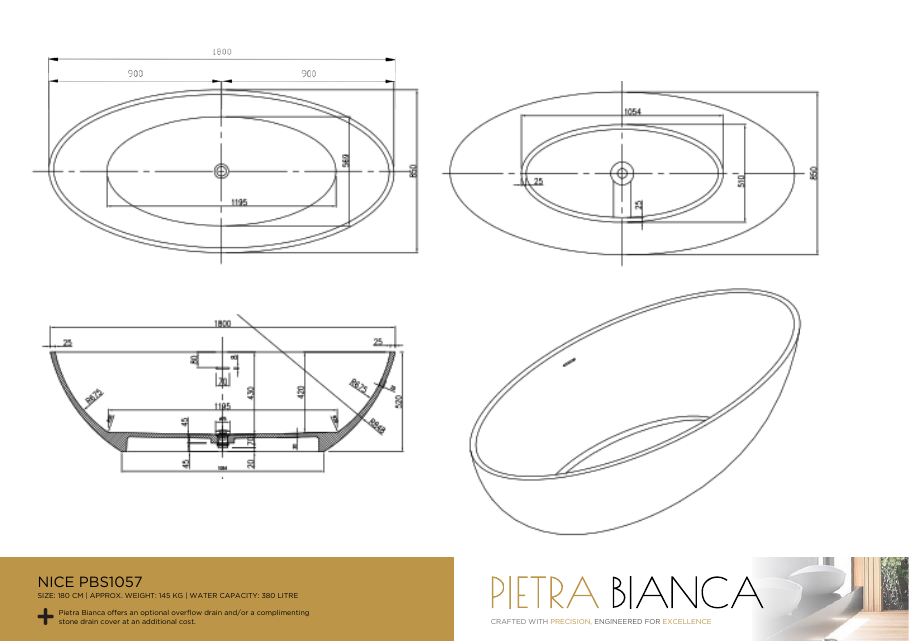 Pietra Bianca specification sheet