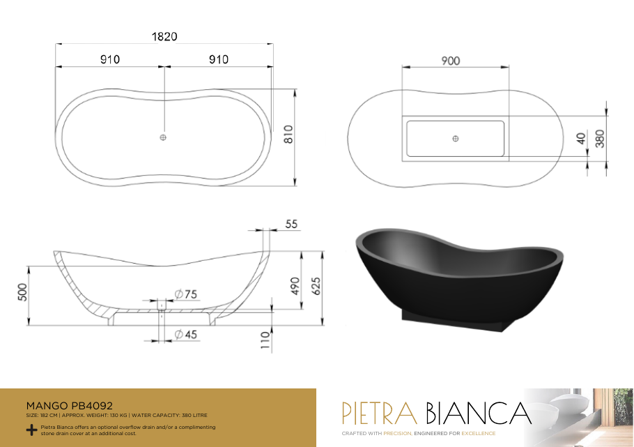 Pietra Bianca specification sheet