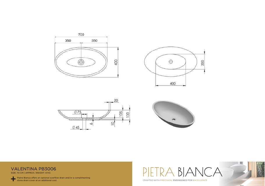 Pietra Bianca specification sheet