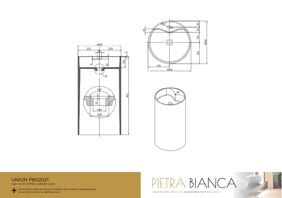 Pietra Bianca specification sheet