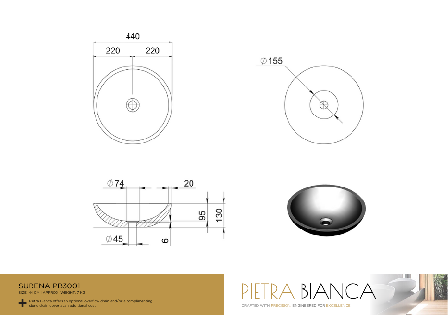 Pietra Bianca specification sheet