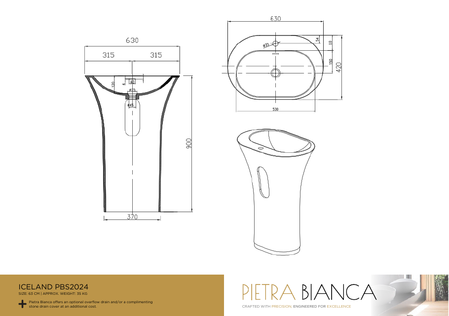 Pietra Bianca specification sheet
