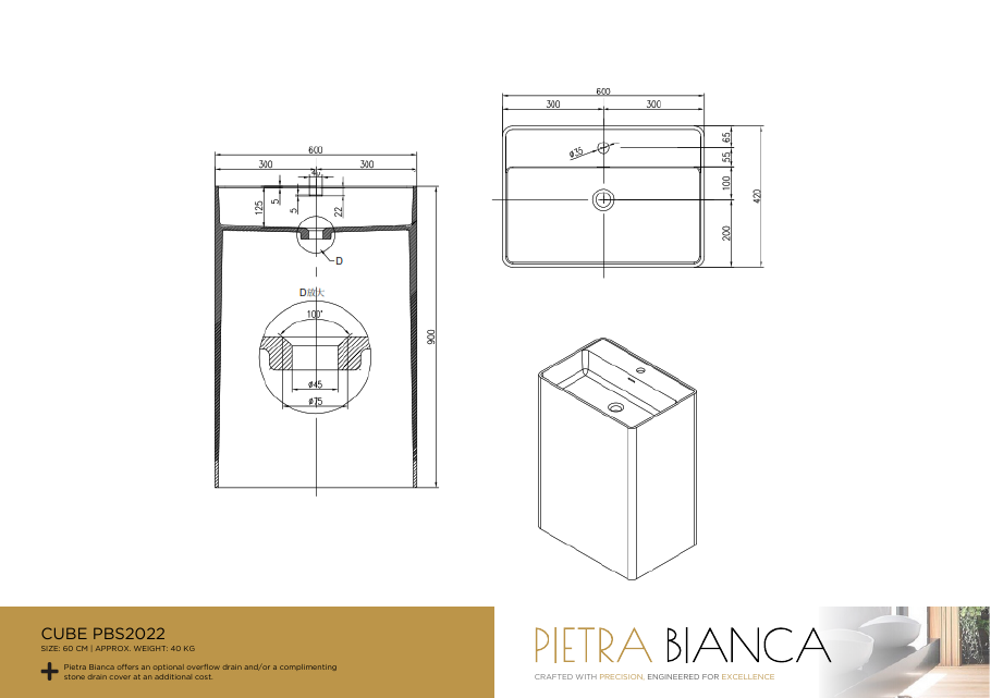 Pietra Bianca specification sheet