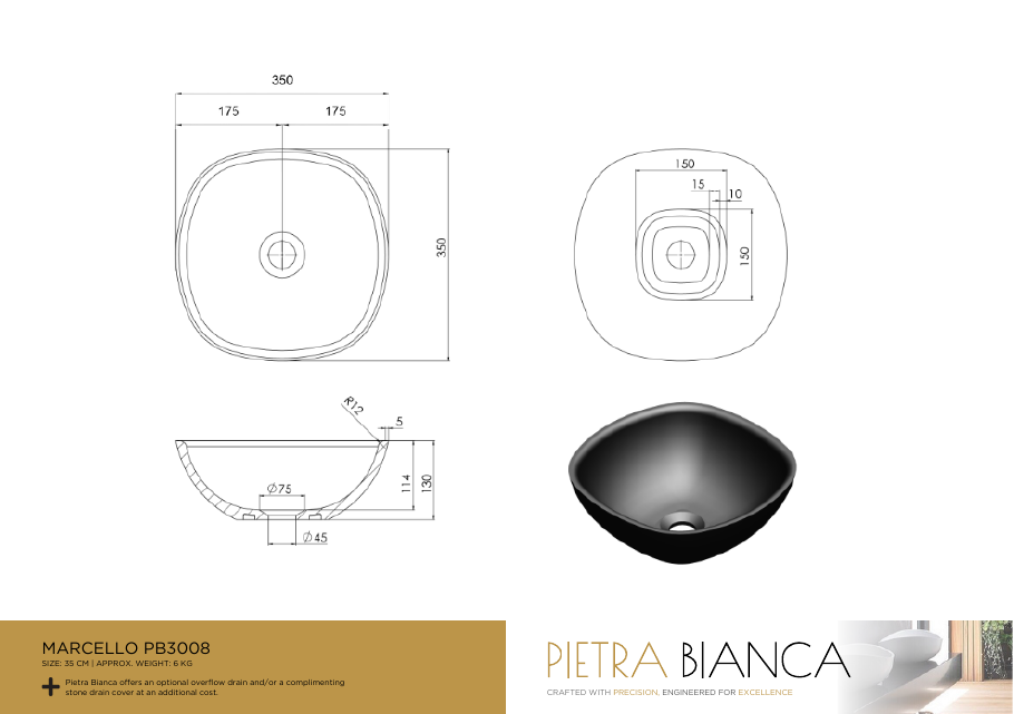 Pietra Bianca specification sheet