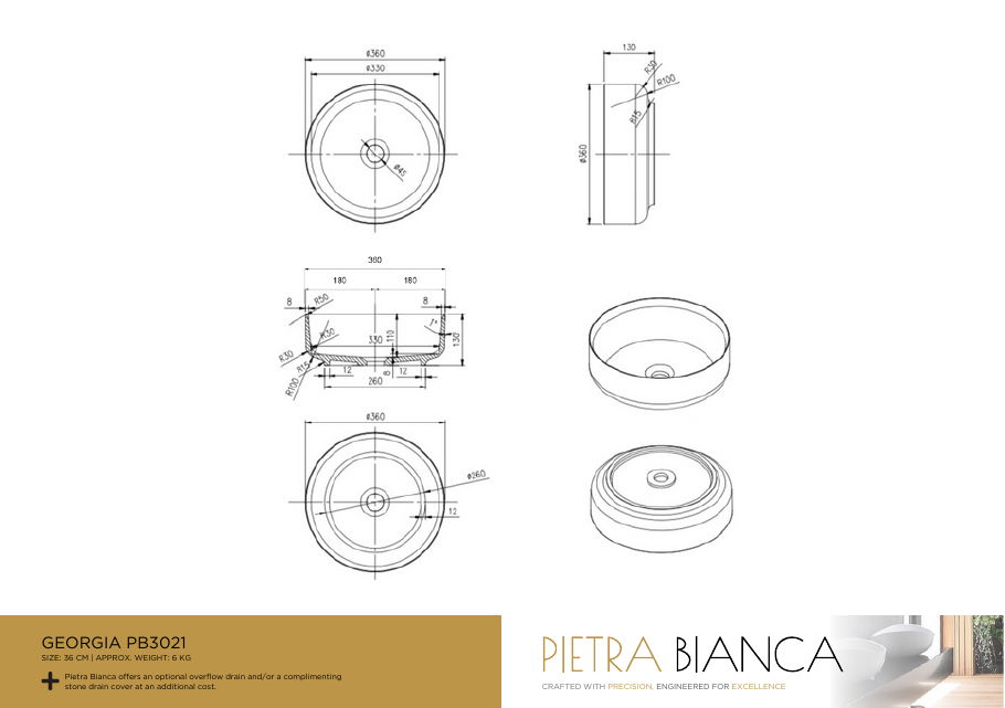 Pietra Bianca specification sheet