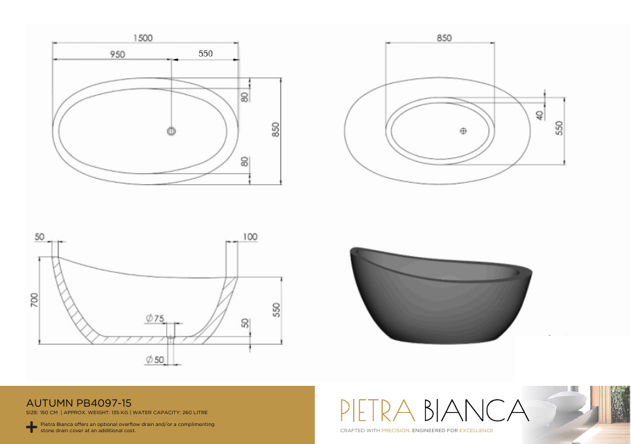 Pietra Bianca specification sheet