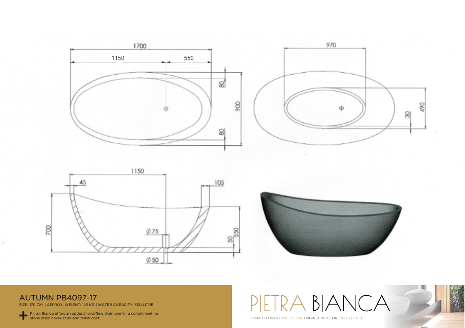 Pietra Bianca specification sheet