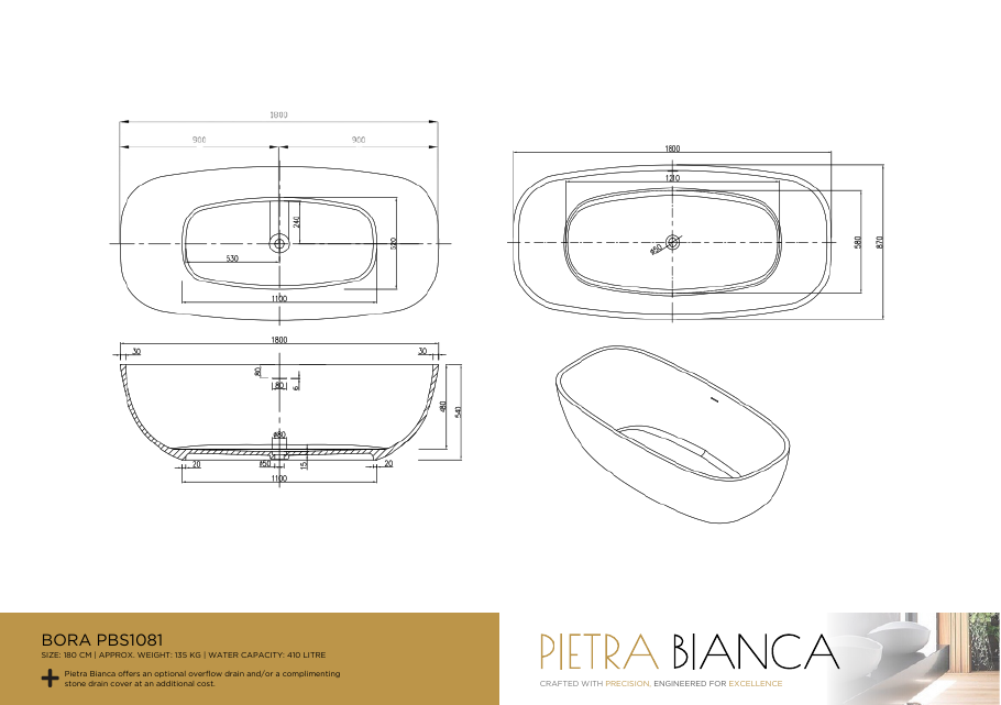 Pietra Bianca specification sheet