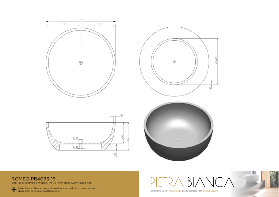 Pietra Bianca specification sheet