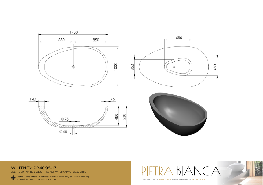 Pietra Bianca specification sheet