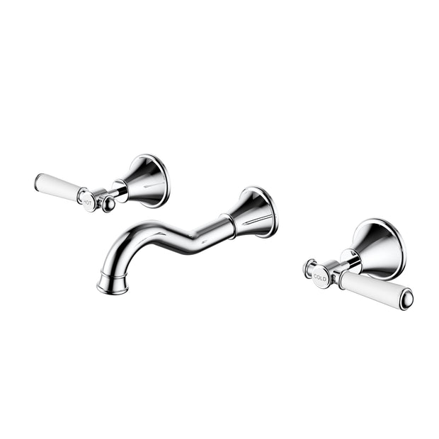 Ikon Clasico Bath Tap Set with Ceramic Handle in Chrome