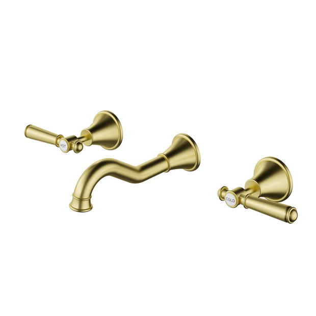 Ikon Clasico Bath Tap Set in Brushed Gold