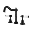Ikon Clasico Basin Tap Set with Ceramic Handle in Matte Black