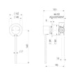 Vivid Slimline SwitchMix Shower Wall Mixer with 60mm Backplate and Extended Lever  scaled line drawing