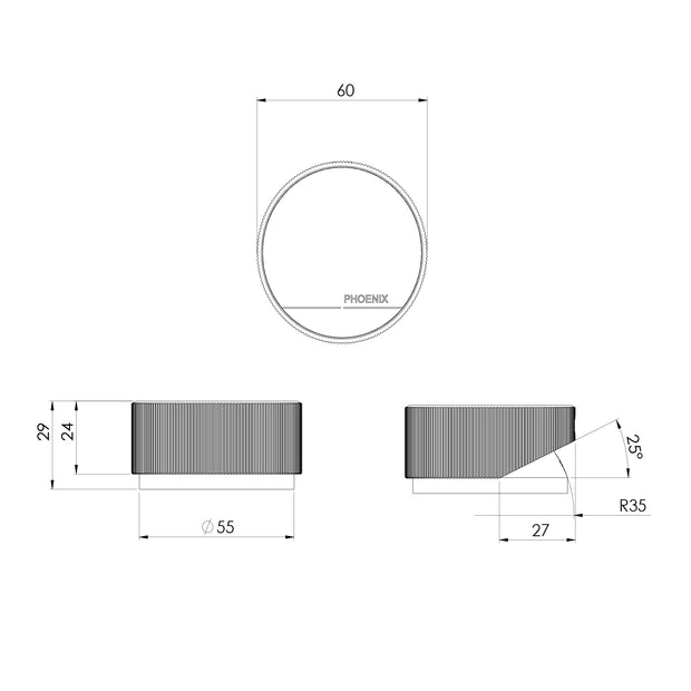 Axia Hob Mixer line drawing