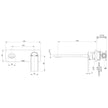 Teel SwitchMix Wall Basin Bath Mixer Set 200mm Fit Off Kit line drawing