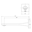 _Teel_Wall_Bath_Outlet_200mm_Line_Drawing line drawing