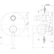 Lexi MKII SwitchMix Shower Bath Diverter Mixer Fit Off Kit line drawing