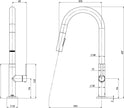 Lexi MKII Pull Out Sink Mixer line drawing