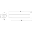 _Lexi_MKII_Bath_Outlet_200mm_Line_Drawing line drawing
