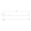 Lexi MKII Single Towel Rail 600mm line drawing