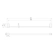 Lexi MKII Single Towel Rail 800mm line drawing