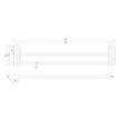 Lexi MKII Double Towel Rail 600mm line drawing