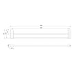Lexi MKII Double Towel Rail 800mm line drawing