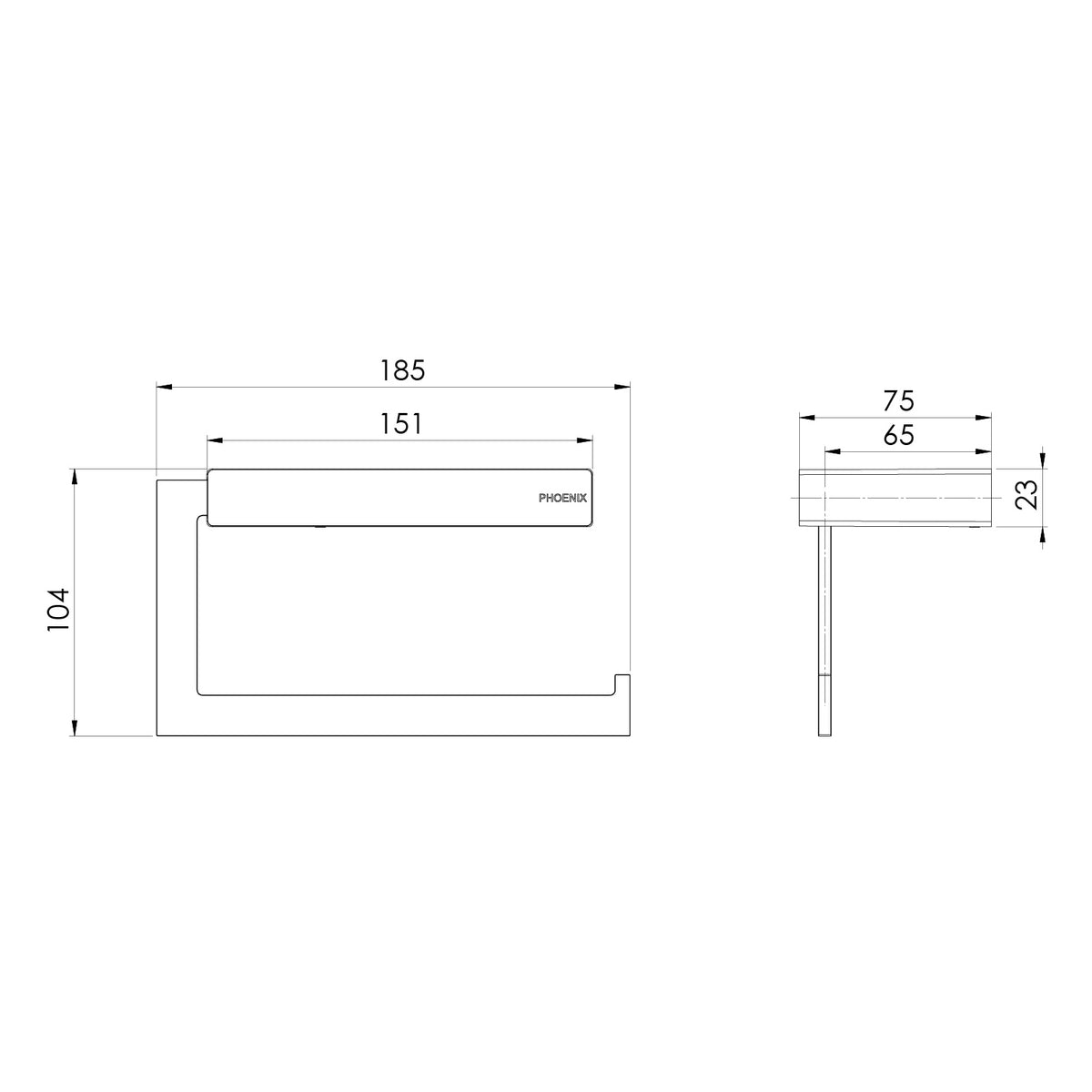 Lexi MKII Toilet Roll Holder Assy line drawing