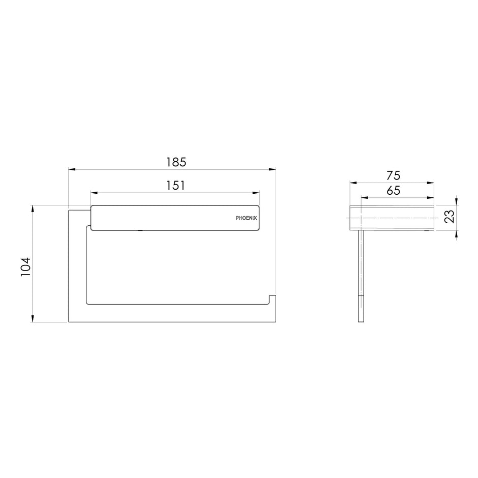 Lexi MKII Toilet Roll Holder Assy line drawing