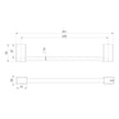 Lexi MKII Hand Towel Holder line drawing