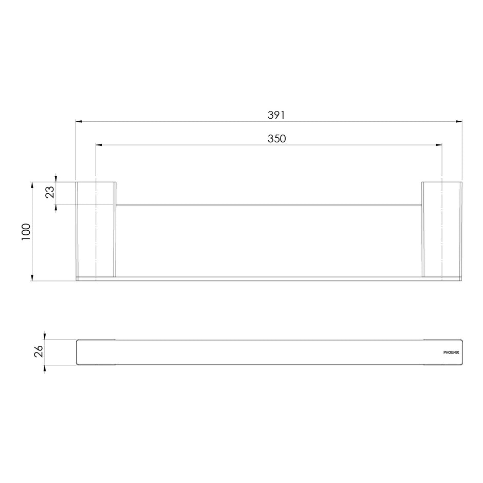 Lexi MKII Shower Shelf Assy line drawing
