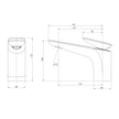 Nuage Basin Mixer  scaled line drawing