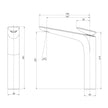 Nuage Vessel Mixer  scaled line drawing