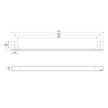Nuage Single Towel Rail 600mm  scaled line drawing