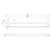 Nuage Double Towel Rail 600mm  scaled line drawing