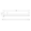 Nuage Double Towel Rail 800mm  scaled line drawing