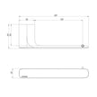 Nuage Roll Holder  scaled line drawing
